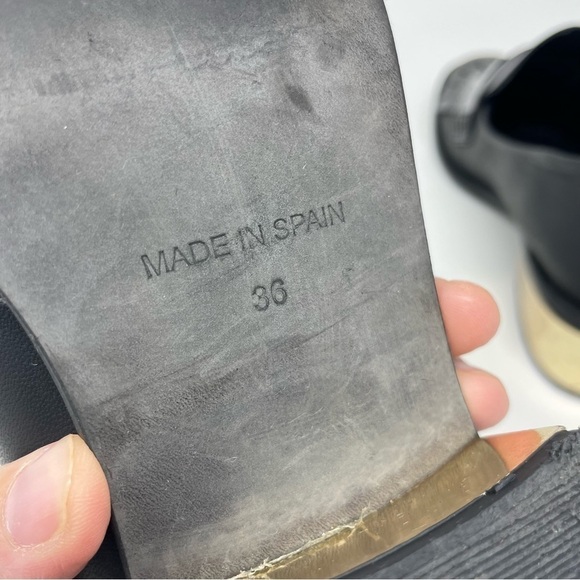 Miista Black Leather Kiltie Fringe Penny Loafers Size 36 - Picture 9 of 10